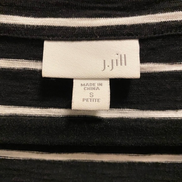 J. Jill Black And White Striped Midi Dress Size Small Petite - Picture 4 of 7